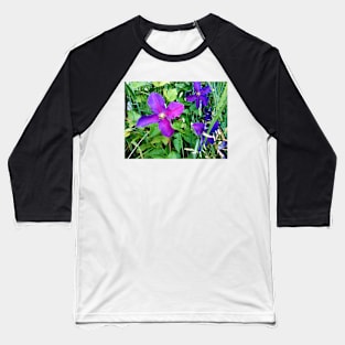 Purple Flowers Baseball T-Shirt